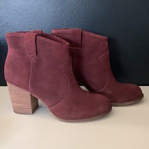 splendid burgundy bootie boots